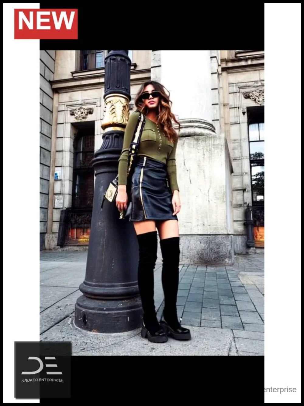 Over the Knee Boots Platform Lug Sole Mid Heel Stretch Side Zipper